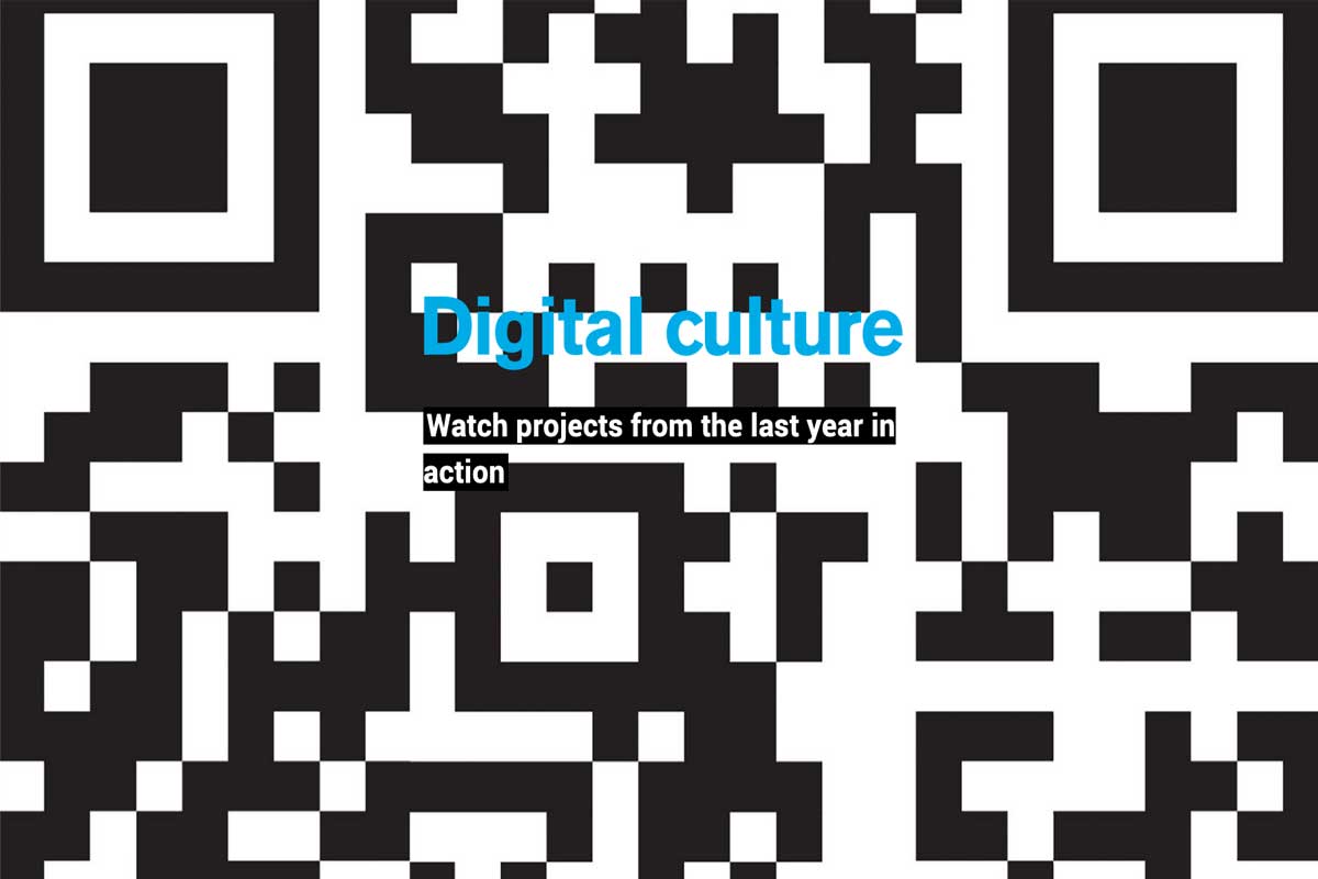 digital culture - text - with qr code background