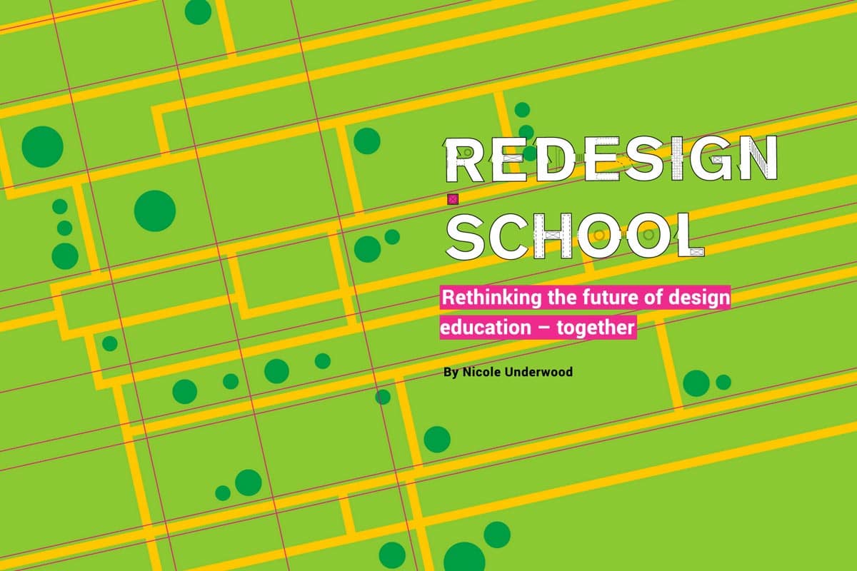 redesign school - text - with architecture plan background